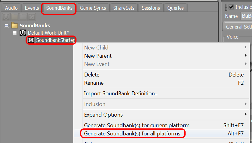 Generate the sound bank