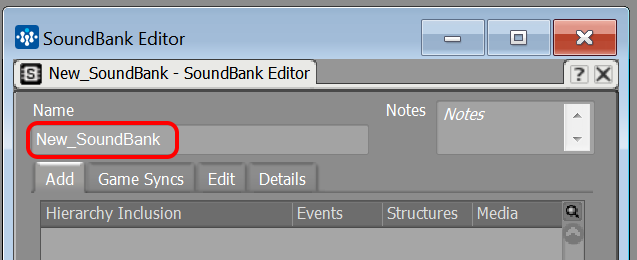 Naming a new sound bank
